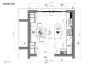 design kitchen interior design layout, and 3d rendering
